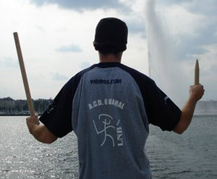 Paco Galego adestrando á beira do Lago Lemán, en Xenebra